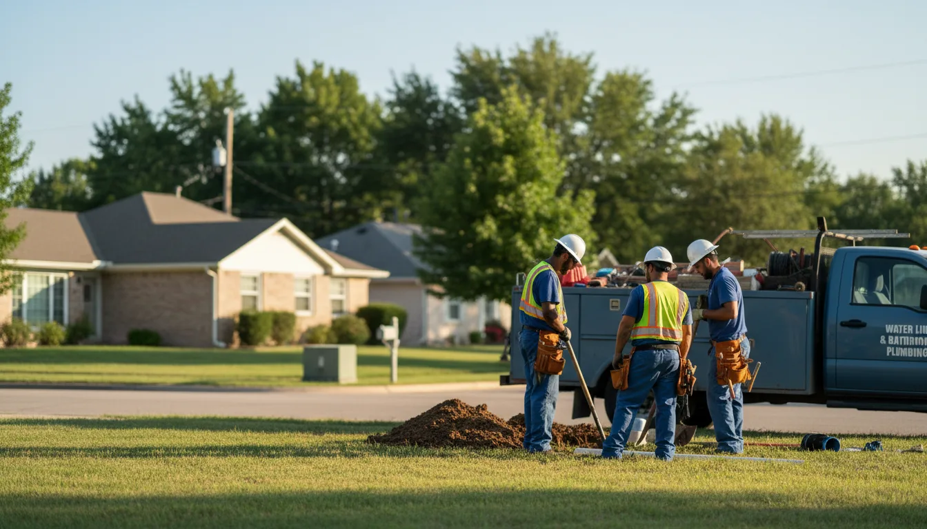 Residential water line and bathroom plumbing service in Elsmore, KS